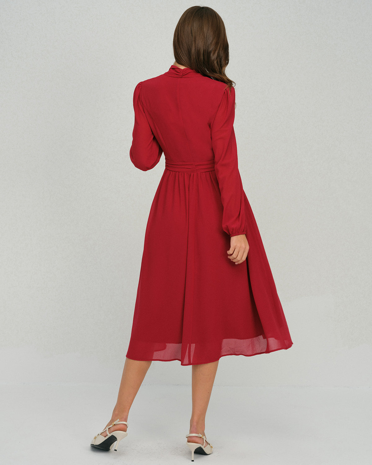 Women's Woven Polyester Midi Dress Dresses - RIHOAS