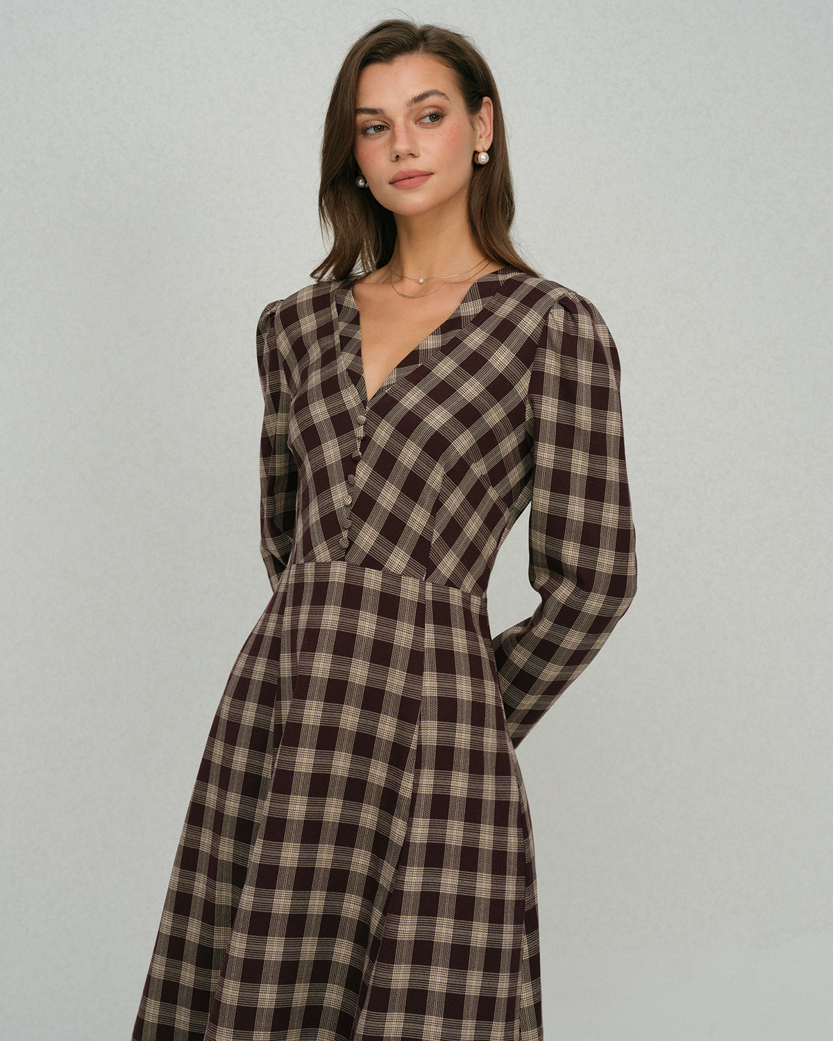 Women's Woven Polyester Midi Dress Dresses - RIHOAS