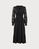 Women's Woven Polyester Midi Dress - RIHOAS - 02