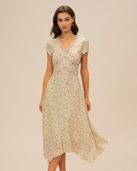 Women's Woven Polyester Midi Dress Dresses - RIHOAS