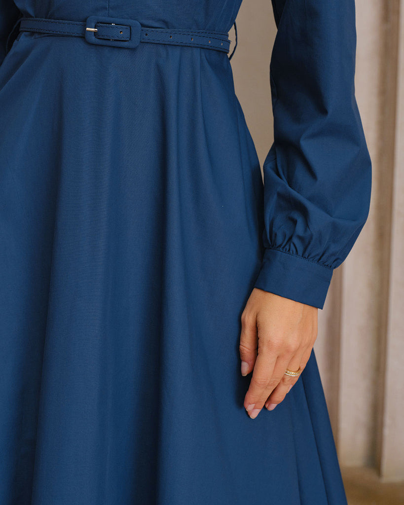 Women's Woven Polyester Midi Dress Dresses - RIHOAS