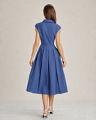 Women's Woven Polyester Midi Dress Dresses - RIHOAS