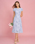 Women's Woven Polyester Midi Dress Dresses - RIHOAS