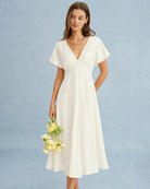 Women's Woven Polyester Midi Dress Dresses - RIHOAS