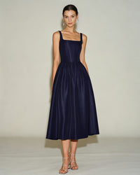 Women's Woven Polyester  Midi Dress Dresses - RIHOAS