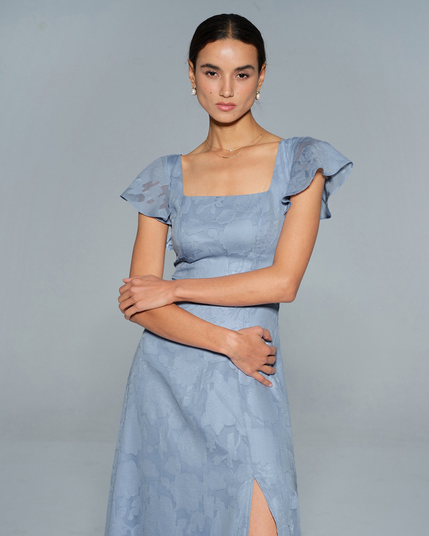Blue Floral Square Neck Midi Dress & Reviews - Blue - Dresses | RIHOAS Blue Floral Square Neck Midi Dress & Reviews - Blue - Dresses | RIHOAS