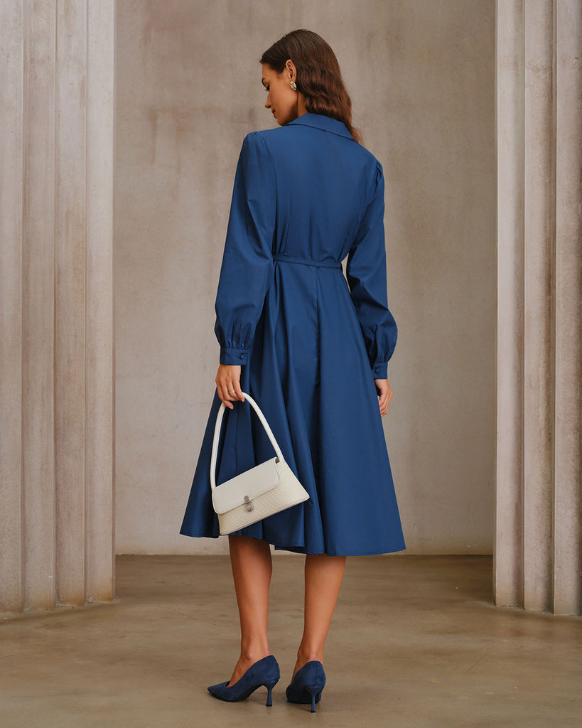 Women's Woven Polyester Midi Dress Dresses - RIHOAS