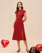 Women's Woven Polyester Midi Dress Dresses - RIHOAS