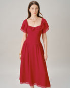 Women's Woven Polyester Midi Dress Dresses - RIHOAS
