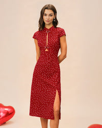 Women's Woven Polyester Midi Dress Dresses - RIHOAS
