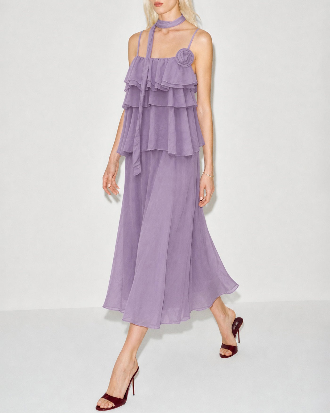 Women's Woven Polyester Midi Dress Dresses - RIHOAS