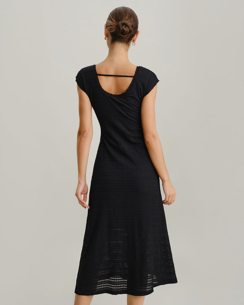 Women's Woven Polyester Midi Dress Dresses - RIHOAS