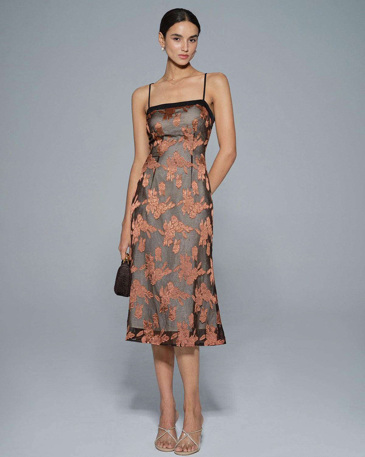 Women's Woven Polyester Midi Dress Dresses - RIHOAS