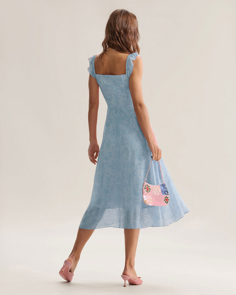 Women's Woven Polyester Midi Dress Dresses - RIHOAS