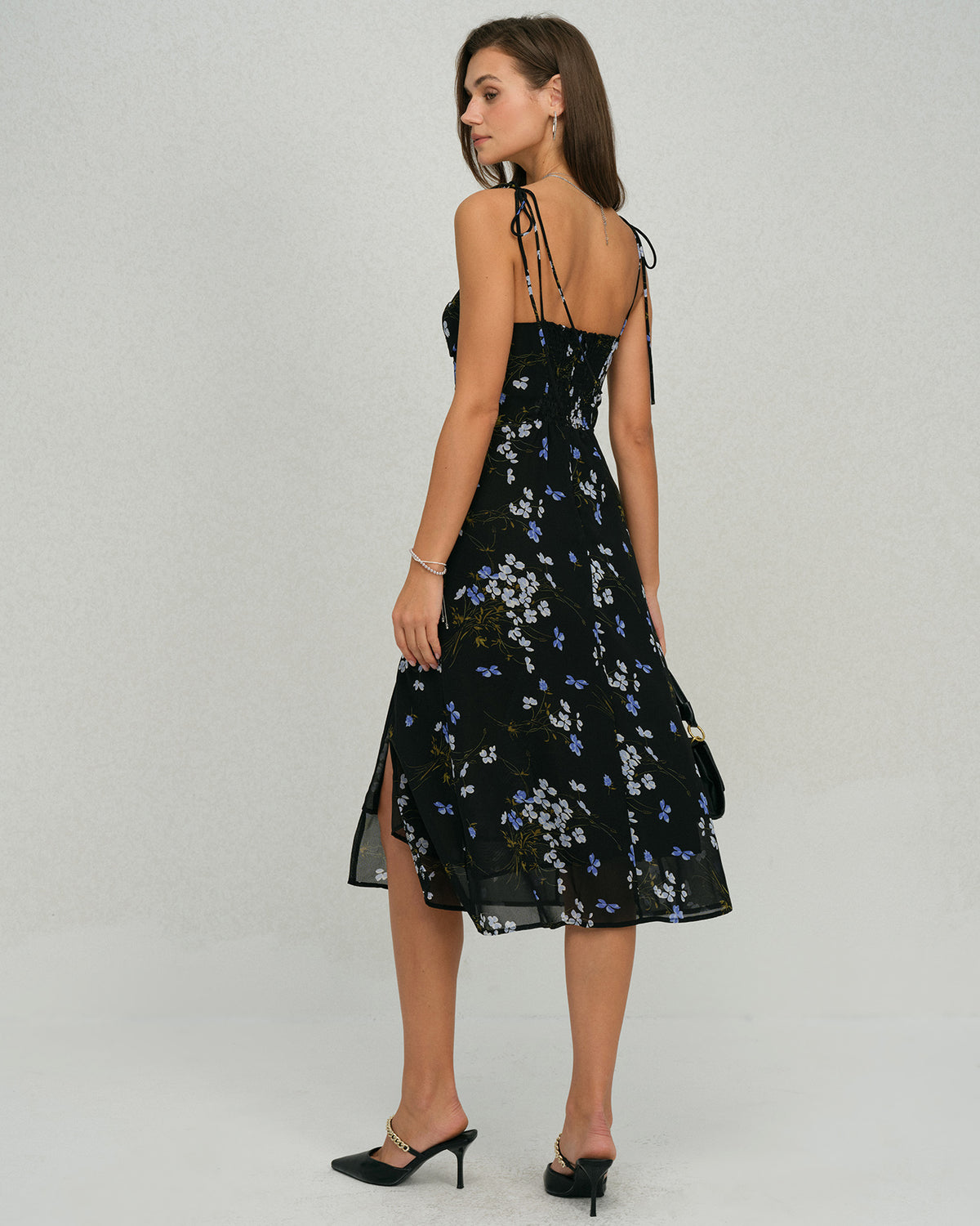 Women's Woven Polyester Midi Dress Dresses - RIHOAS