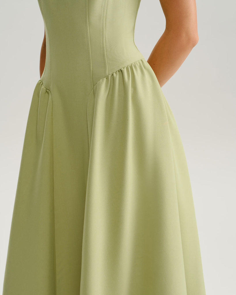 Women's Woven Polyester Midi Dress Dresses - RIHOAS