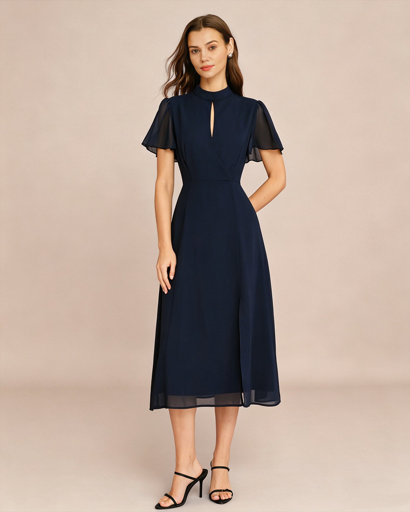 Women's  Woven Polyester Midi Dress Dresses - RIHOAS