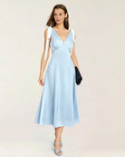Women's Woven Polyester Midi Dress Dresses - RIHOAS
