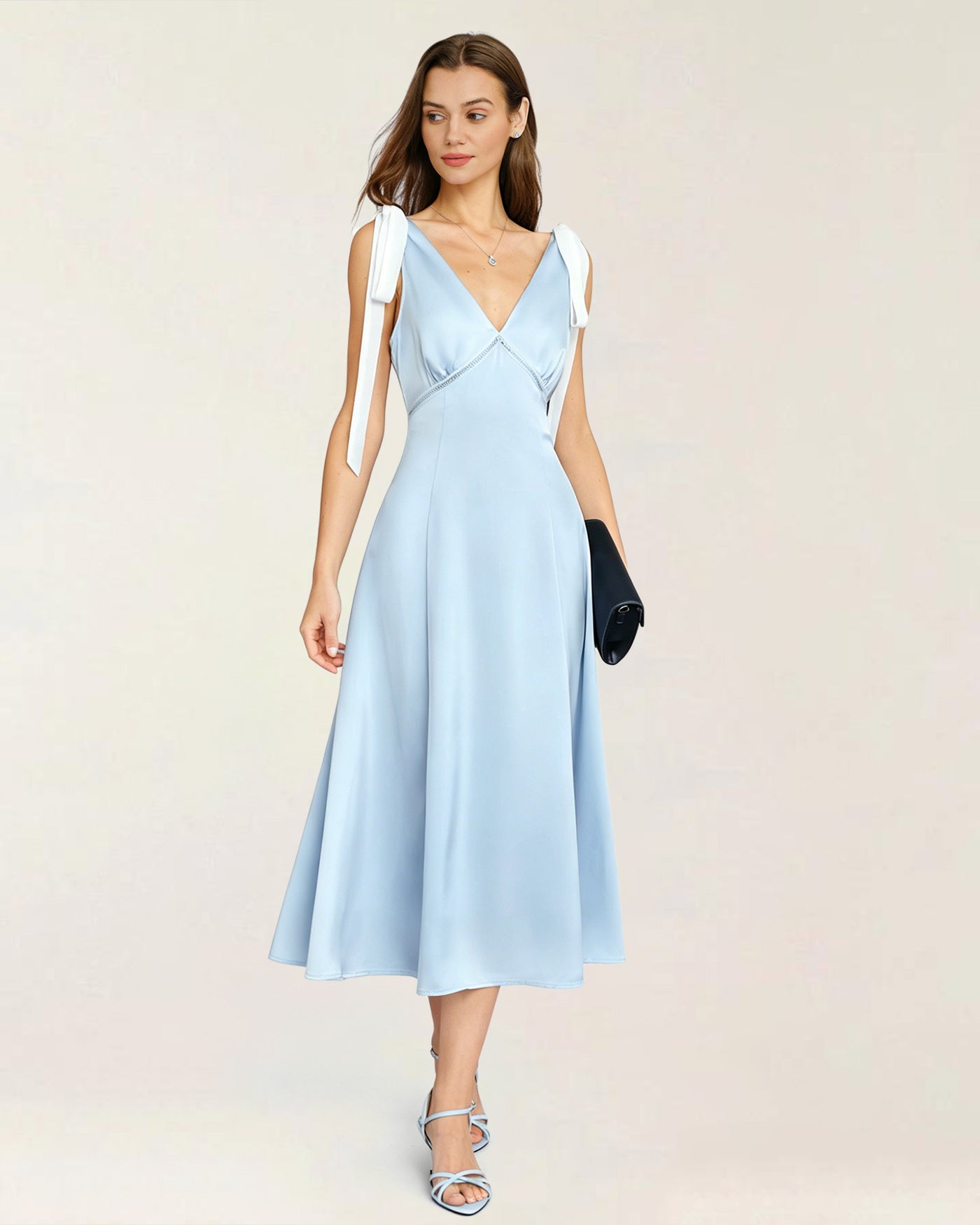 Women's Woven Polyester Midi Dress Dresses - RIHOAS