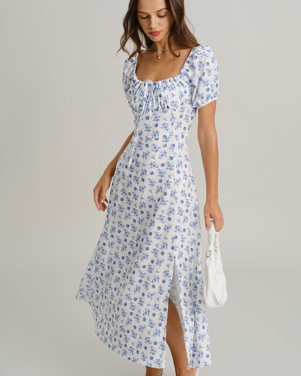 Women's Woven Polyester Midi Dress Dresses - RIHOAS