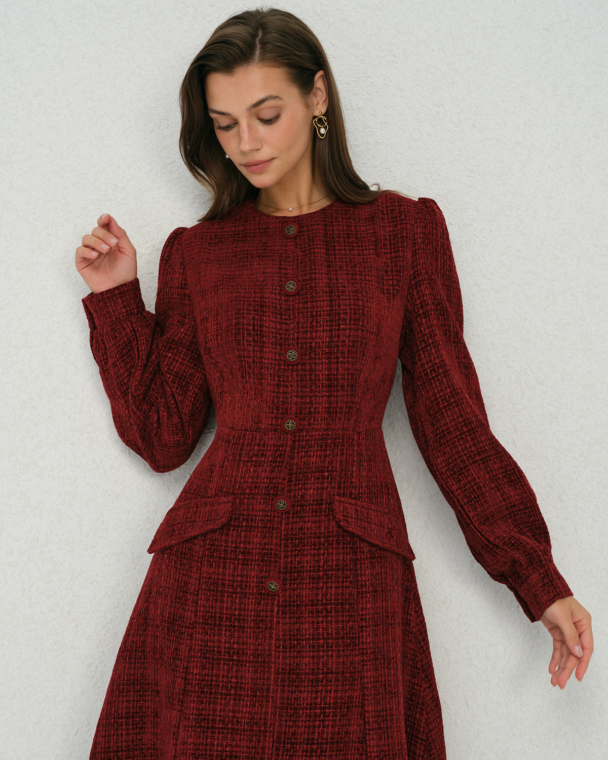 Women's Woven Polyester Midi Dress Dresses - RIHOAS