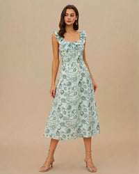 Women's Woven Polyester Midi Dress Dresses - RIHOAS