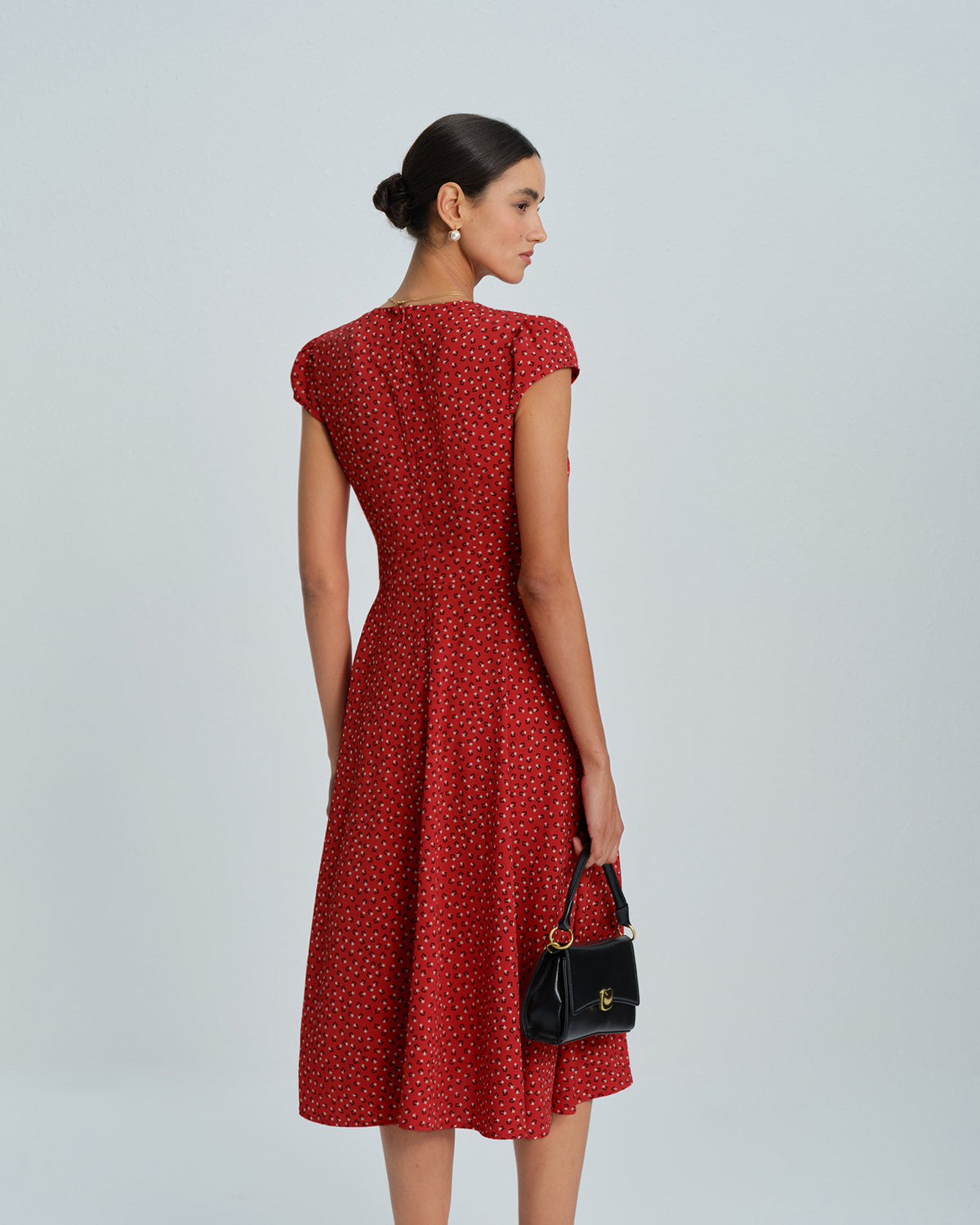 Women's Woven Polyester Midi Dress Dresses - RIHOAS