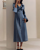 Women's Woven Polyester Midi Dress Dresses - RIHOAS
