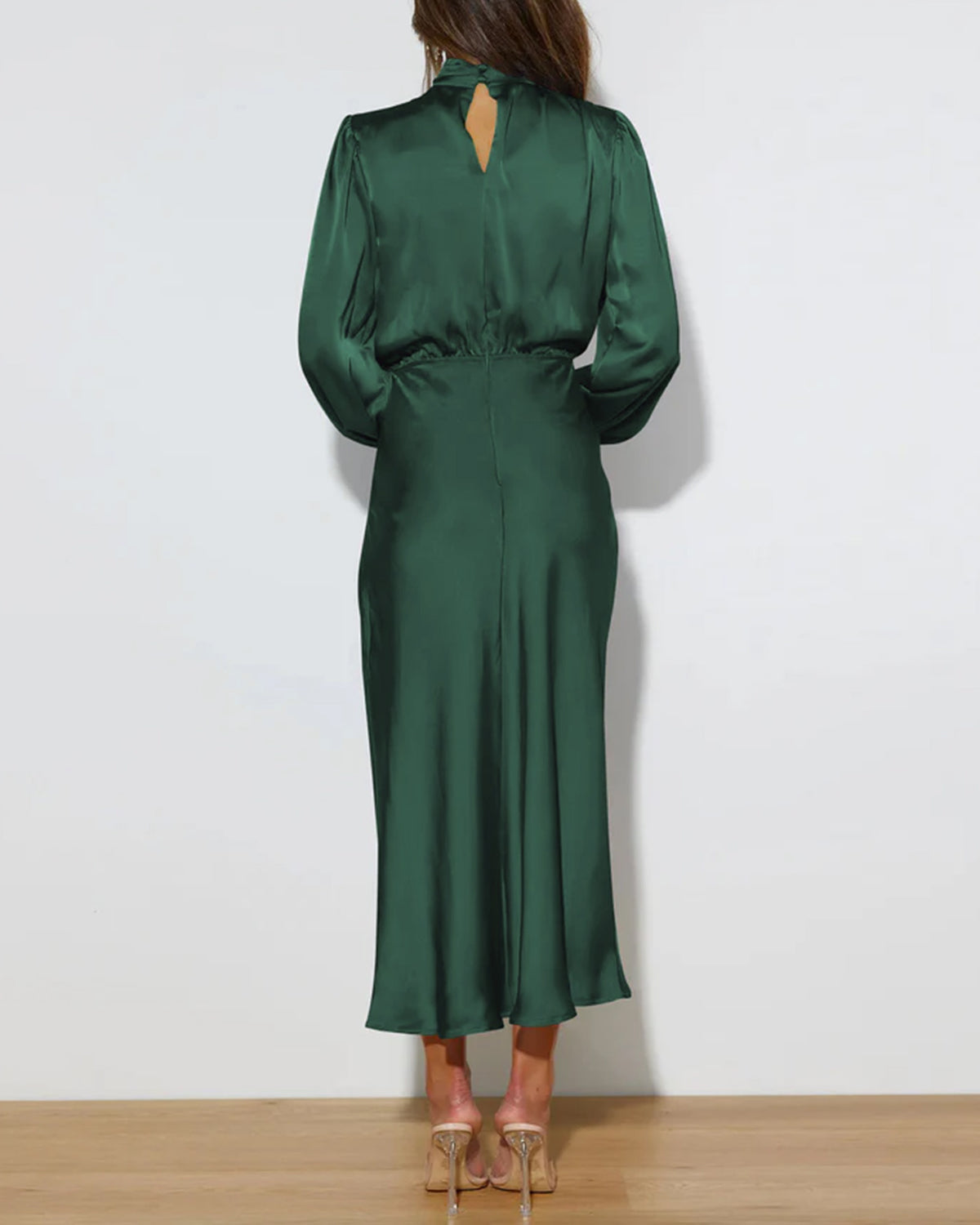 Women's Woven Polyester Midi Dress Dresses - RIHOAS