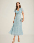 Women's Woven Polyester Midi Dress Dresses - RIHOAS