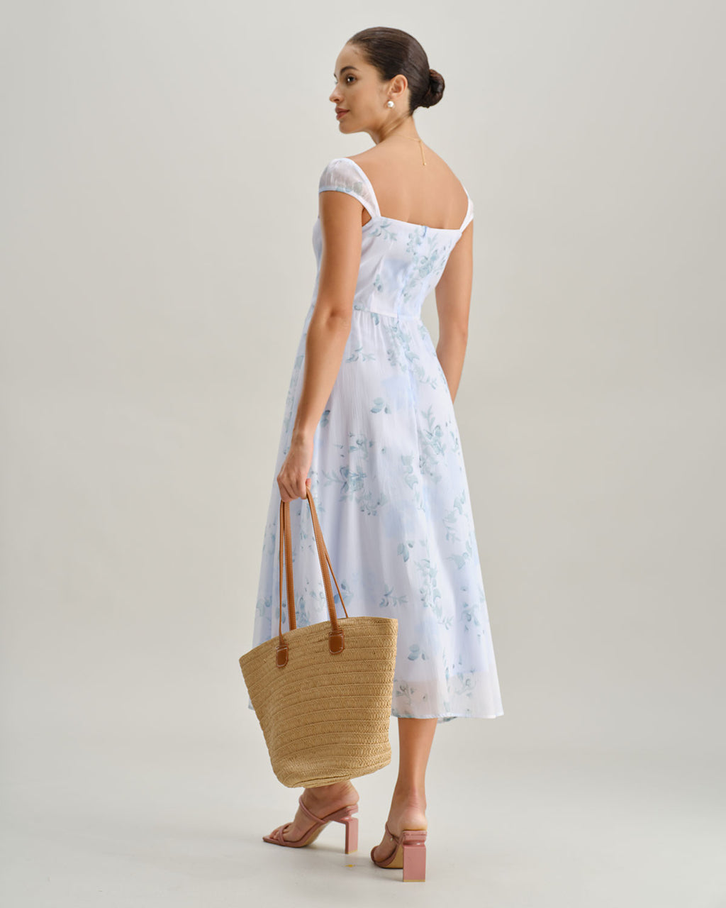 Women's Woven Polyester Midi Dress Dresses - RIHOAS