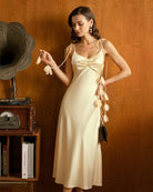 Women's Woven Polyester Midi Dress Dresses - RIHOAS