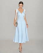Women's Woven Polyester Midi Dress Dresses - RIHOAS