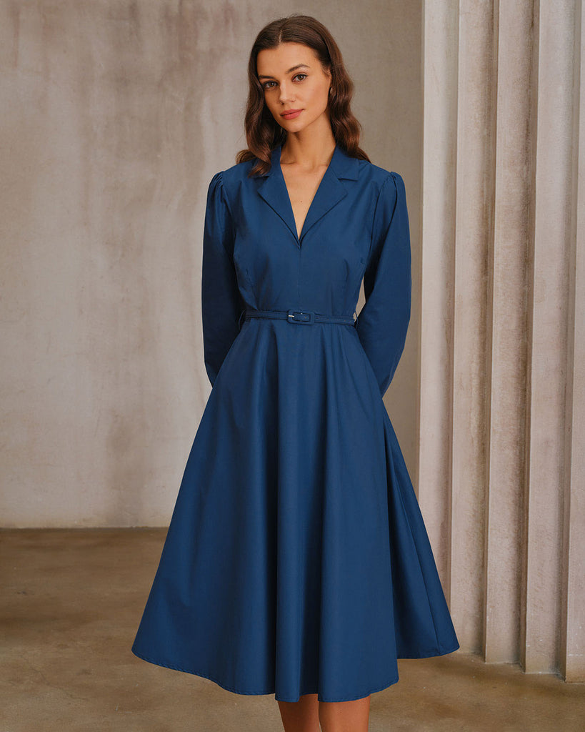 Women's Woven Polyester Midi Dress Dresses - RIHOAS