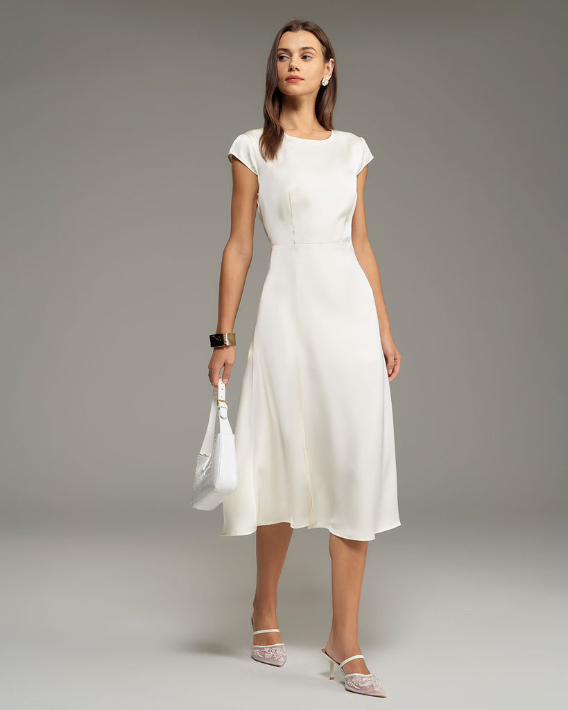 Women's Woven Polyester Midi Dress Dresses - RIHOAS