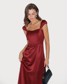 Women's Woven Polyester Midi Dress Dresses - RIHOAS