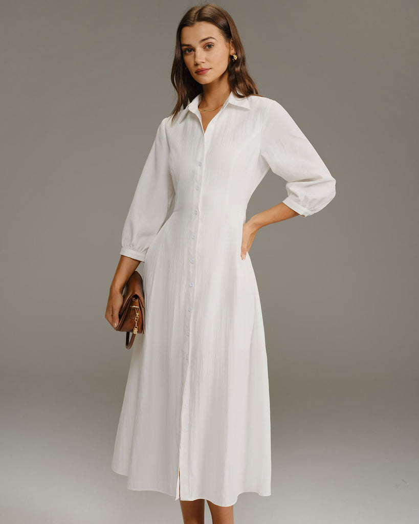 Women's Woven Polyester Midi Dress Dresses - RIHOAS