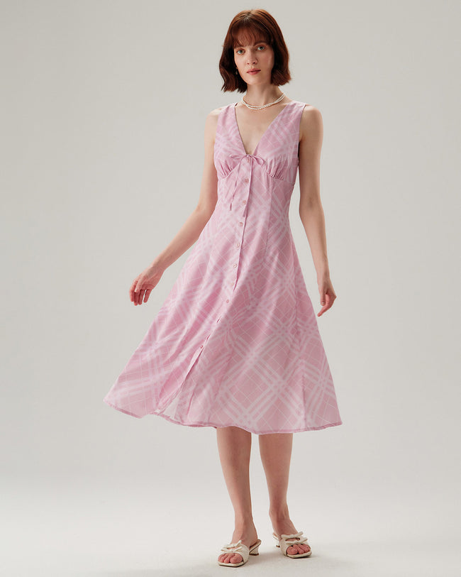 Women's Woven Polyester Midi Dress Dresses - RIHOAS