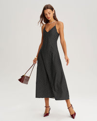 Women's Woven Polyester Midi Dress Dresses - RIHOAS