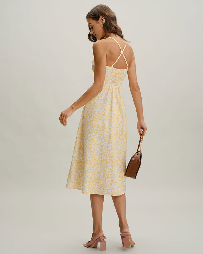 Women's Woven Polyester Midi Dress Dresses - RIHOAS