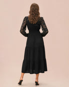 Women's Woven Polyester Midi Dress - RIHOAS - 01
