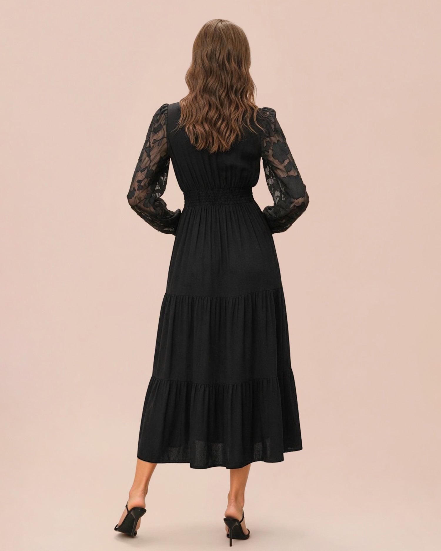 Women's Woven Polyester Midi Dress - RIHOAS - 01