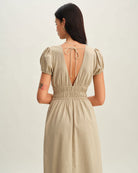 Women's Woven Polyester Midi Dress Dresses - RIHOAS