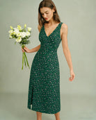 Women's Woven Polyester Midi  Dress Dresses - RIHOAS