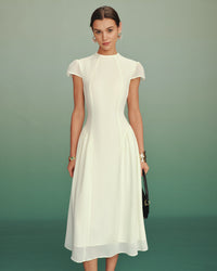 Women's Woven Polyester Midi Dress Dresses - RIHOAS