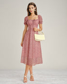 Women's Woven Polyester Midi Dress Dresses - RIHOAS
