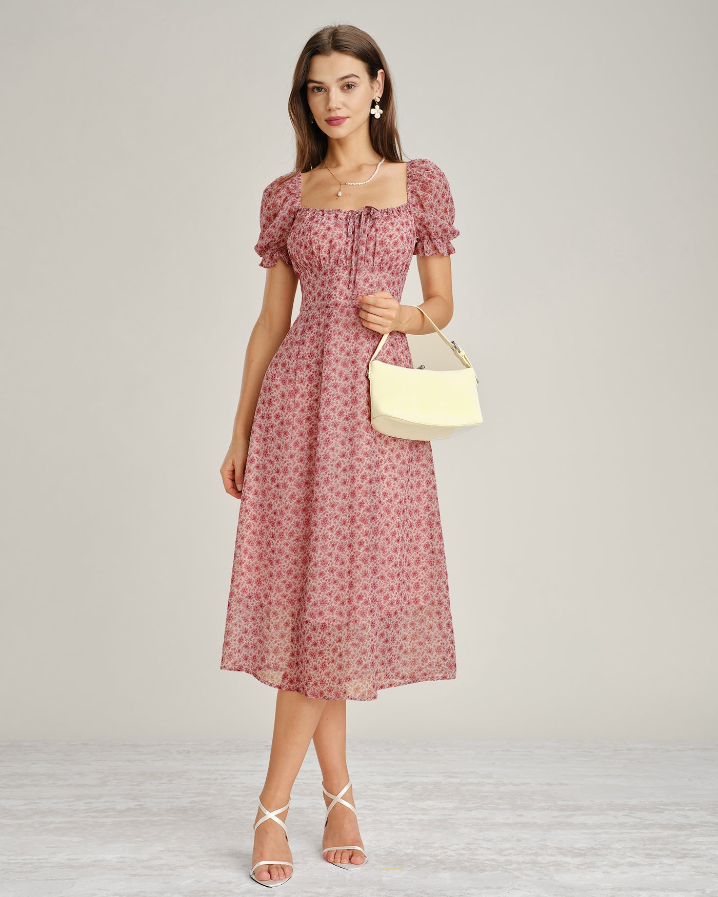 Women's Woven Polyester Midi Dress Dresses - RIHOAS