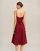 Women's Woven Polyester Midi Dress - RIHOAS