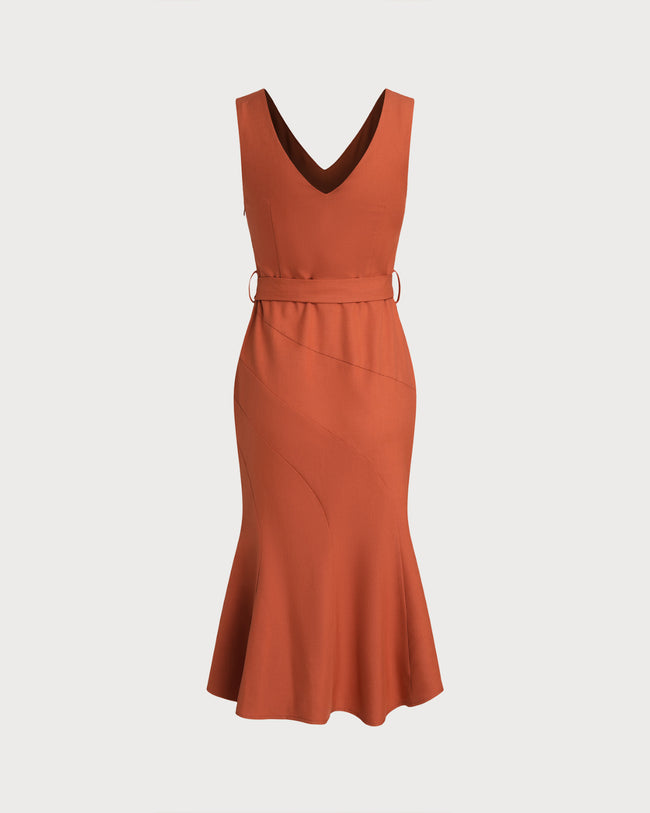Women's Woven Polyester Midi Dress Dresses - RIHOAS