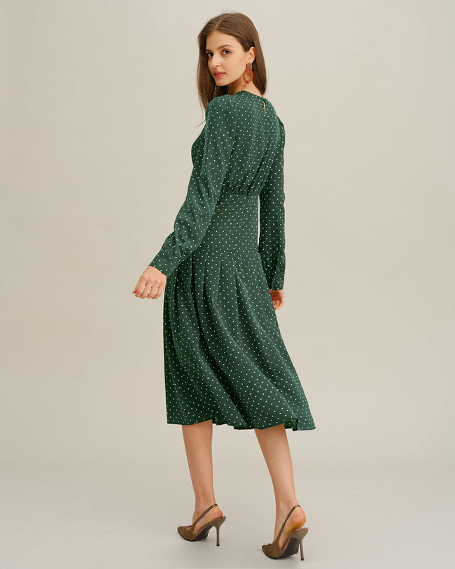Women's Woven Polyester Midi Dress Dresses - RIHOAS